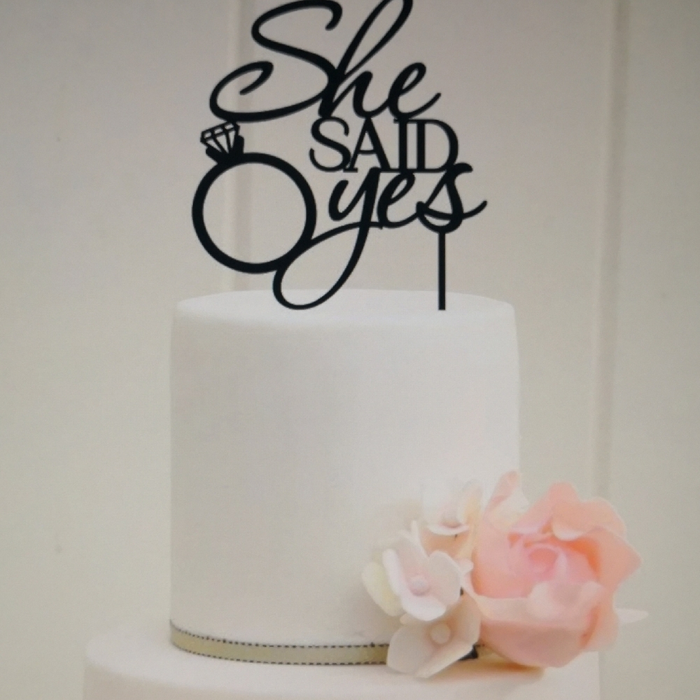 She Said Yes Cake Topper-Bridal Shower Cake Topper 🍰